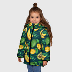 Куртка зимняя для девочки Фрукты, цвет: 3D-черный — фото 2
