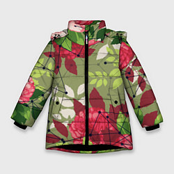 Куртка зимняя для девочки Neuro flower, цвет: 3D-черный