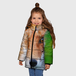 Куртка зимняя для девочки Крупно мордочка лисы, цвет: 3D-черный — фото 2