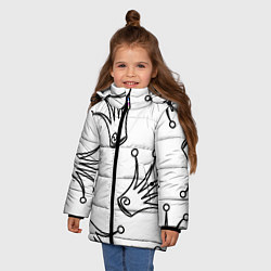 Куртка зимняя для девочки Короны, цвет: 3D-черный — фото 2