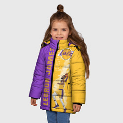 Куртка зимняя для девочки Леброн NBA, цвет: 3D-черный — фото 2
