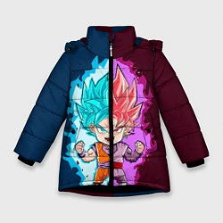 Куртка зимняя для девочки Vegeta power, цвет: 3D-черный