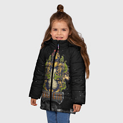 Куртка зимняя для девочки Valheim викинг и львы, цвет: 3D-черный — фото 2