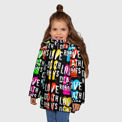 Куртка зимняя для девочки ЛЮБОВЬ СМЕРТЬ И РОБОТЫ УЗОР, цвет: 3D-черный — фото 2