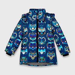Куртка зимняя для девочки Совы, цвет: 3D-светло-серый