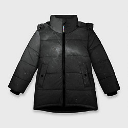 Куртка зимняя для девочки Бескрайний космос, цвет: 3D-черный