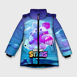 Куртка зимняя для девочки Сквик Squeak Brawl Stars, цвет: 3D-черный