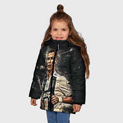 Куртка зимняя для девочки Криштиану Роналду Ювентус, цвет: 3D-черный — фото 2