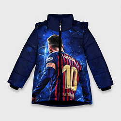 Куртка зимняя для девочки Leo Messi Лео Месси 10, цвет: 3D-черный