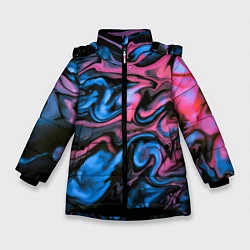 Куртка зимняя для девочки ТАЙ ДАЙ ГЛУБОКИЙ НЕОН, цвет: 3D-черный