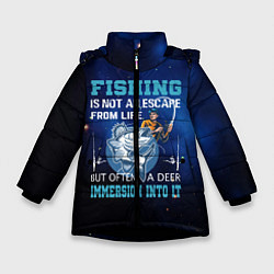Куртка зимняя для девочки FISHING PLANET Рыбалка, цвет: 3D-черный