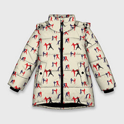 Куртка зимняя для девочки ММА, цвет: 3D-черный