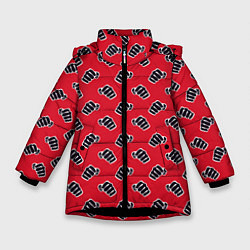 Куртка зимняя для девочки Fight Club, цвет: 3D-черный