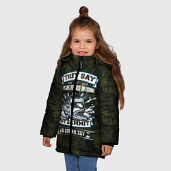 Куртка зимняя для девочки Рыбалка на щуку, цвет: 3D-черный — фото 2