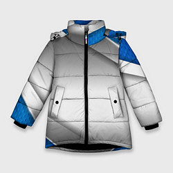 Зимняя куртка для девочки 3D СЕРЕБРО BLUE LINES