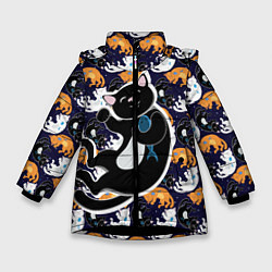 Зимняя куртка для девочки Японские котики