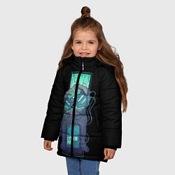 Куртка зимняя для девочки Cyber Pubg Кибер Мопс, цвет: 3D-черный — фото 2