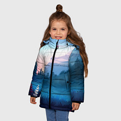 Куртка зимняя для девочки Рассвет, цвет: 3D-красный — фото 2