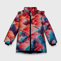 Куртка зимняя для девочки Неоновая пара, цвет: 3D-черный