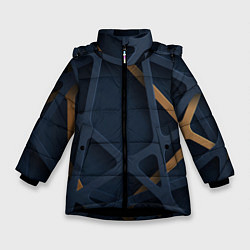 Куртка зимняя для девочки Паутина, цвет: 3D-черный