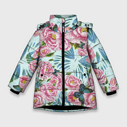 Куртка зимняя для девочки Фантазия, цвет: 3D-черный