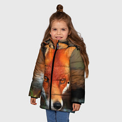 Куртка зимняя для девочки Лисица охотница, цвет: 3D-черный — фото 2