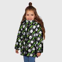 Куртка зимняя для девочки Текстура мяча, цвет: 3D-черный — фото 2