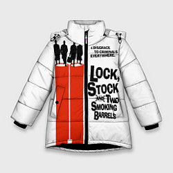 Куртка зимняя для девочки Карты, деньги, два ствола, цвет: 3D-черный