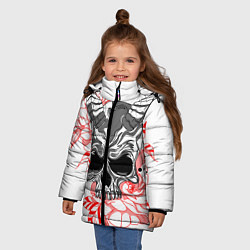 Куртка зимняя для девочки Череп с рогами, цвет: 3D-черный — фото 2