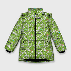Куртка зимняя для девочки КоронаВирус, цвет: 3D-черный