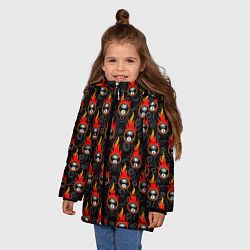 Куртка зимняя для девочки Бильярдист, цвет: 3D-черный — фото 2