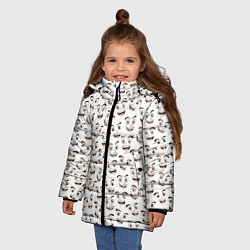 Куртка зимняя для девочки Рожицы, цвет: 3D-черный — фото 2
