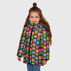 Куртка зимняя для девочки Эмоции, цвет: 3D-черный — фото 2