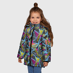 Куртка зимняя для девочки BASKETBALL, цвет: 3D-черный — фото 2