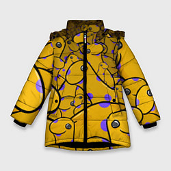 Куртка зимняя для девочки Nessy, цвет: 3D-черный