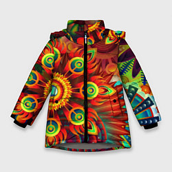 Куртка зимняя для девочки Тропики, цвет: 3D-светло-серый
