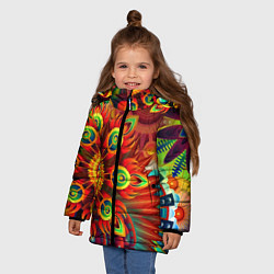 Куртка зимняя для девочки Тропики, цвет: 3D-светло-серый — фото 2