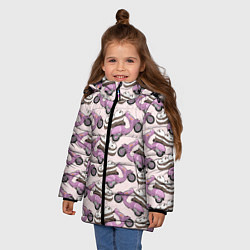 Куртка зимняя для девочки Медведи на мопеде, цвет: 3D-красный — фото 2