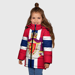 Куртка зимняя для девочки Норвегия Флаг и герб Норвегии, цвет: 3D-черный — фото 2
