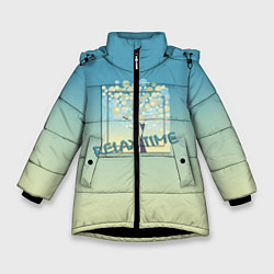 Куртка зимняя для девочки Время релакса, цвет: 3D-черный