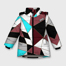 Куртка зимняя для девочки Геометрический узор, цвет: 3D-светло-серый