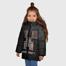 Куртка зимняя для девочки MINECRAFT TEXTURE IRON, цвет: 3D-черный — фото 2
