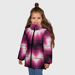 Куртка зимняя для девочки Черно-пурпурный калейдоскоп, цвет: 3D-светло-серый — фото 2