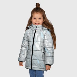 Куртка зимняя для девочки Голографическая текстура, цвет: 3D-светло-серый — фото 2