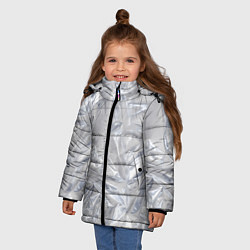 Куртка зимняя для девочки Голографичная фольга, цвет: 3D-светло-серый — фото 2