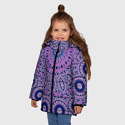 Куртка зимняя для девочки Сиреневый калейдоскоп, цвет: 3D-черный — фото 2