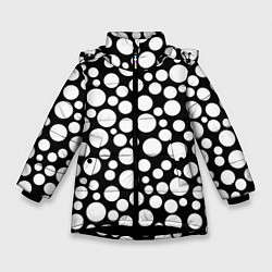Куртка зимняя для девочки Черно-белый горох, цвет: 3D-черный