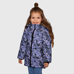 Куртка зимняя для девочки Сине-фиолетовый цветочный узор, цвет: 3D-красный — фото 2