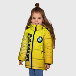 Куртка зимняя для девочки BMW СЛЕДЫ ШИН БМВ, цвет: 3D-красный — фото 2