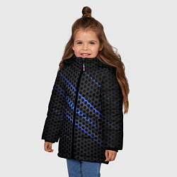Куртка зимняя для девочки СТАЛЬНАЯ СЕТКА НЕОН STEEL MESH NEON, цвет: 3D-черный — фото 2